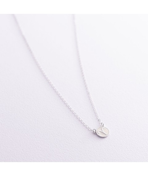 Silver necklace "Zodiac sign Aries" 181052 aries Onix 45