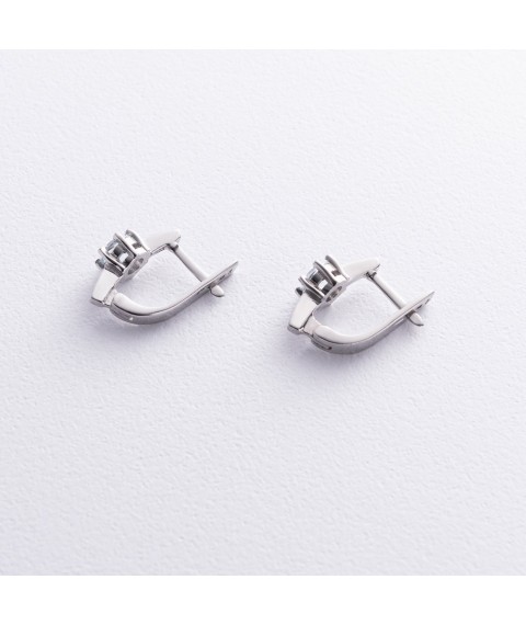 Silver earrings with blue topaz GS-02-047-39 Onyx