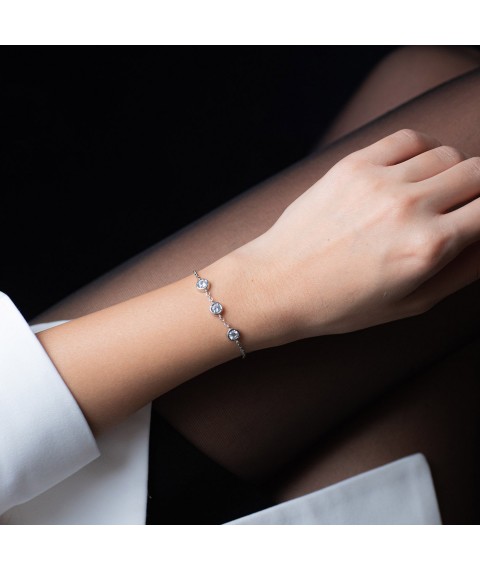 Silver bracelet with cubic zirconia 141525 Onyx 19