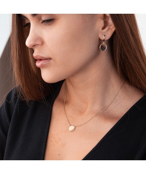 Necklace "Coin" in yellow gold (engraving possible) count02041 Onyx 45