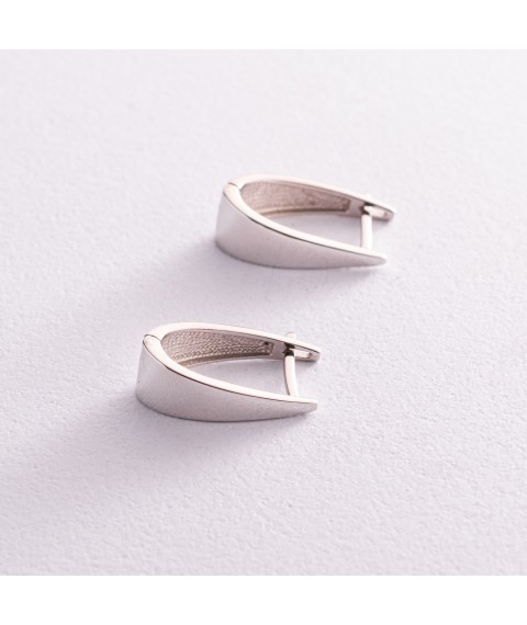 Silver earrings "Minimalism" 4867 Onyx