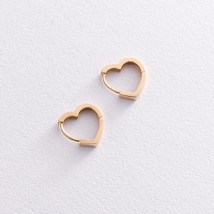 Earrings "Hearts" in yellow gold s07421 Onyx