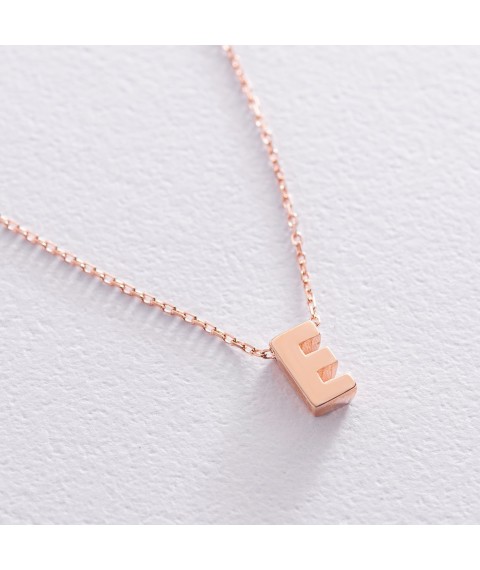 Gold necklace with the letter "E" coll01256E Onix 45
