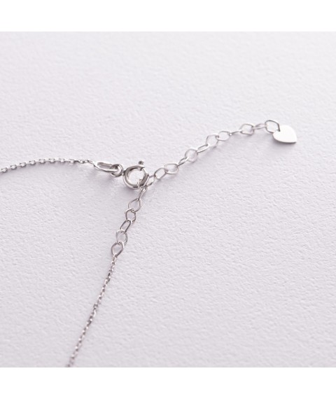 Necklace "Heart" in white gold coll02352 Onix 43