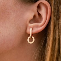 Earrings in red gold s08522 Onyx