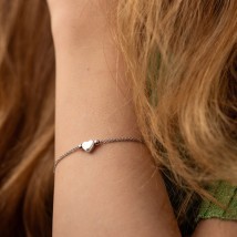 Silver bracelet "Heart" 905-01433 Onix 18