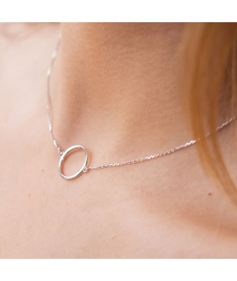 Necklace "Cycle" in white gold count01770 Onix 45