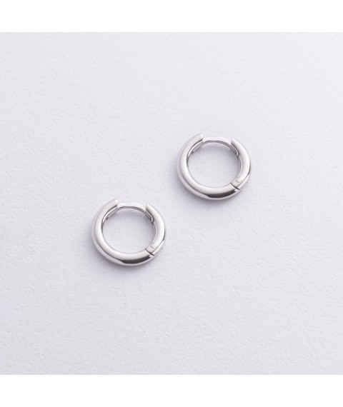 Серьги - кольца в серебре mini 7261 Онікс