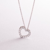 Gold necklace "Heart" with diamonds flask0089ca Onix 45