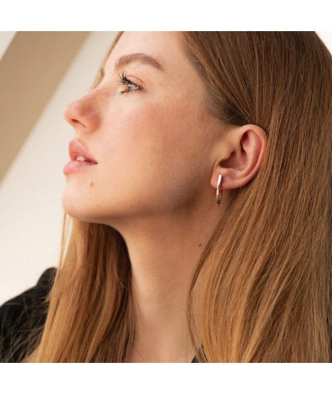 "Wendy" earrings in red gold s08519 Onyx