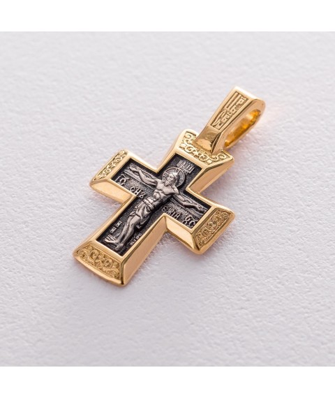 Orthodox cross "The Crucifixion of Christ. Save and preserve" 132902 Onyx