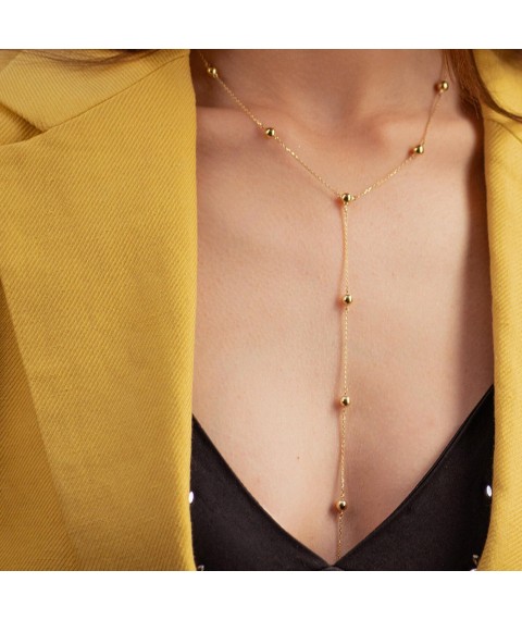 Necklace "Balls" in yellow gold kol02064 Onix 42