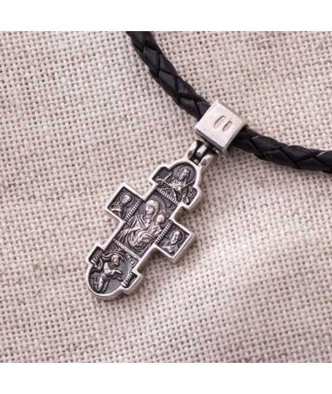Orthodox cross "The Appearance of Christ to the Myrrh-Bearing Women. Icon of the Mother of God "Unexpected Joy" 131110 Onyx
