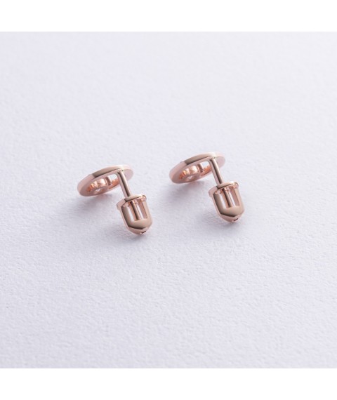 Earrings - studs "Cycle" with cubic zirconia (red gold) s08786 Onyx