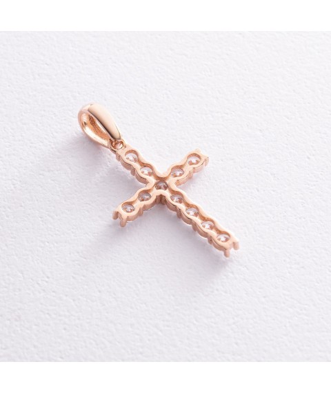 Gold cross with cubic zirconia p02807 Onyx