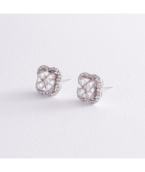 Gold earrings - studs "Clover" with diamonds AR3999Echa Onyx