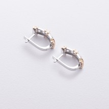 Сережки "Rosie" з фіанітами (біле, жовте золото) с09225 Онікс