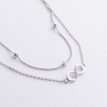 Серебряный браслет "Бесконечность и шарики" на ногу (фианиты) 905-01585 Онікс 23