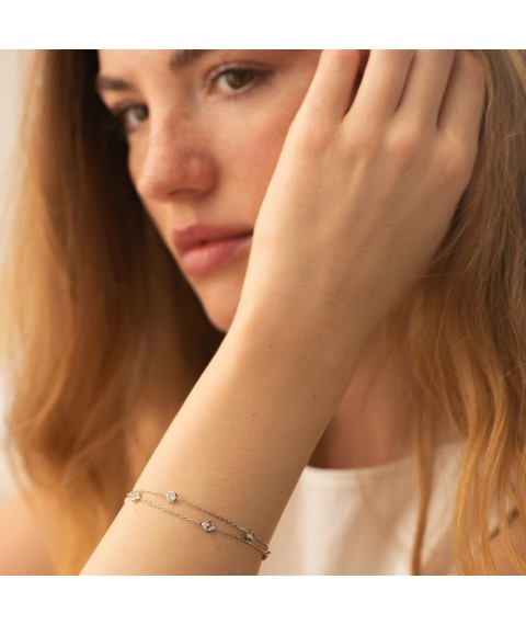 Серебряный браслет с фианитами 905-01592 Онікс 17