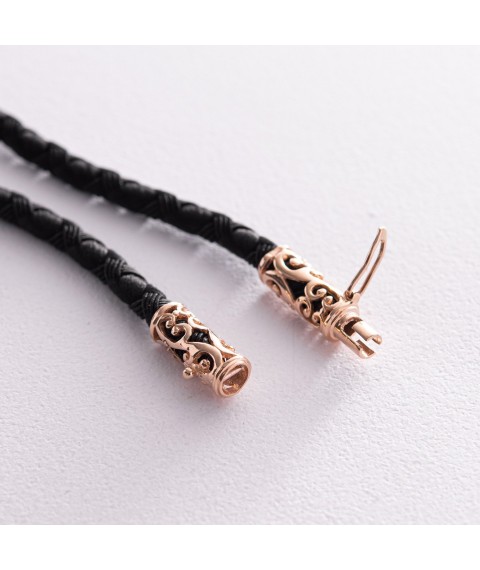 Jewelry silk cord with gold clasp Ш0014 Onix 55