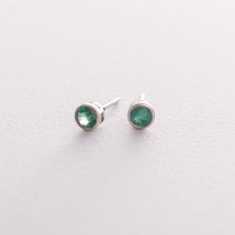 Gold stud earrings with emerald sb0295gl Onyx