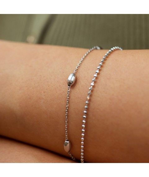 Double silver bracelet 905-01259 Onyx 17