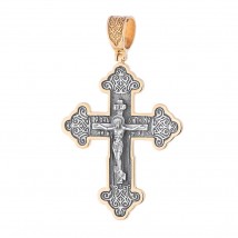 Серебряный крест "Распятие" с позолотой 132511 Онікс