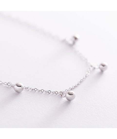 Silver necklace "Balls" 181065 Onix 45