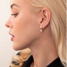 Gold earrings with cubic zirconia s06588 Onyx