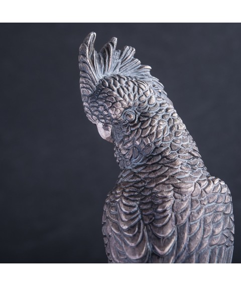 Срібна фігура ручної роботи "Папуга" сер00023 Онікс