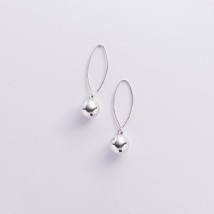 Silver earrings "Balls" 12105a Onyx