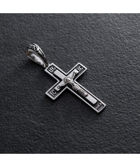 Серебряный крест с чернением 132728 Онікс