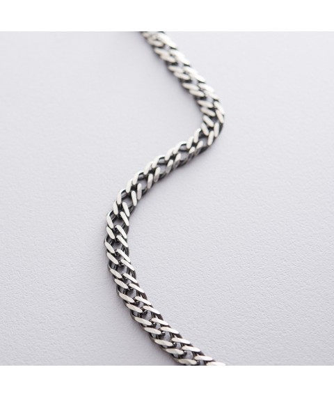 Мужской серебряный браслет (Рембо 1.2 см) чо203223 Онікс 19