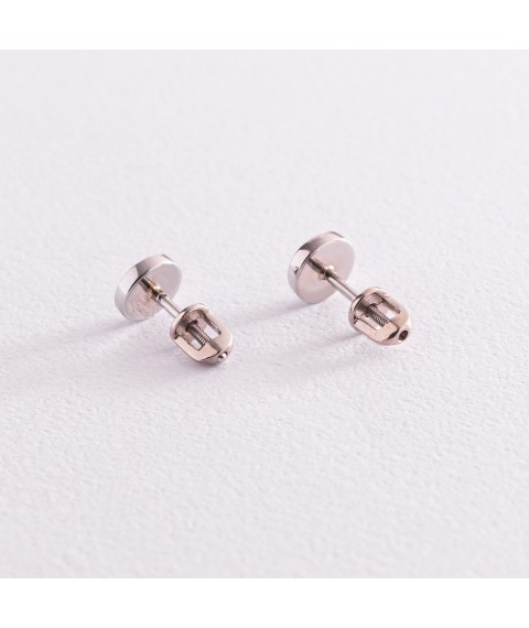 Earrings - studs "Love" in white gold s07675 Onyx