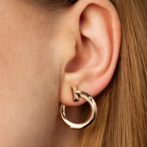 Earrings - studs "Evelyn" in red gold s08670 Onyx