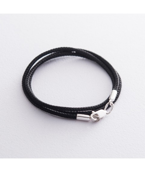 Silk cord with silver clasp 18736 Onix 45