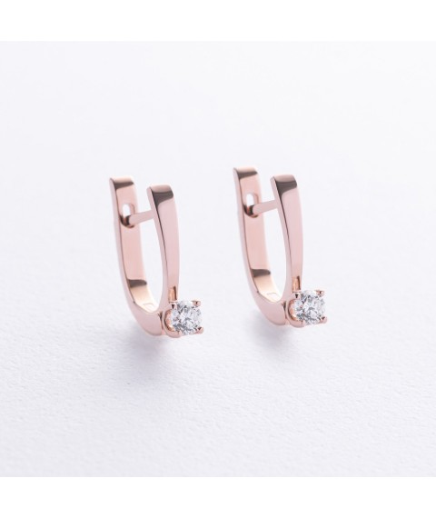 Gold earrings with diamonds 313552421 Onyx
