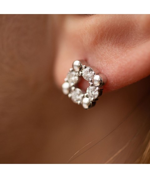 Gold earrings - studs with diamonds 323101121 Onyx