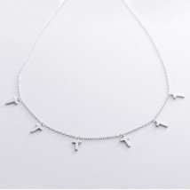 Silver necklace "Cross" 18950 Onyx 43