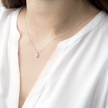 Серебряное колье с буквой В 18617в Онікс  45