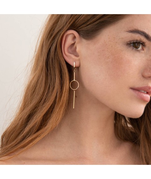 Earrings "Melissa" in yellow gold s07511 Onyx