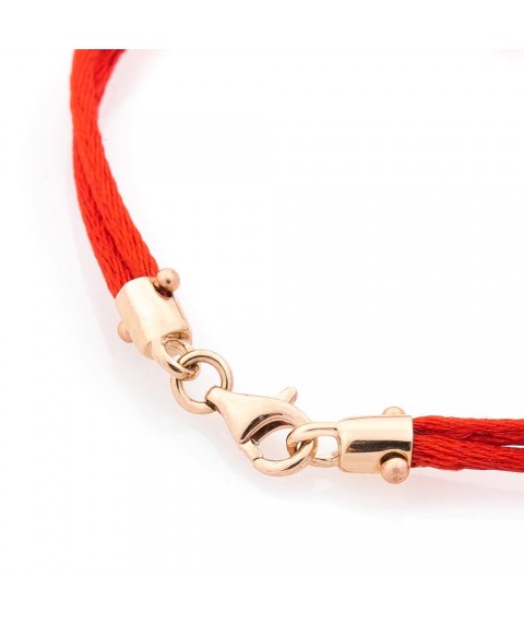 Bracelet with red thread and gold insert "Cross" b03084 Onix 19