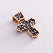 Серебряный крест с позолотой 132398 Онікс