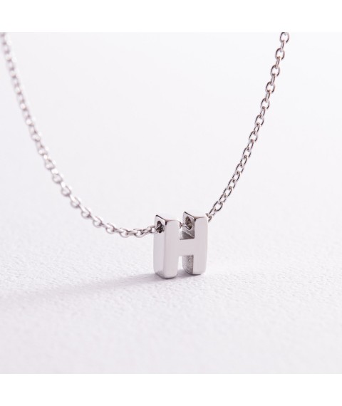 Silver necklace with the letter "N" 1105 N Onix 45