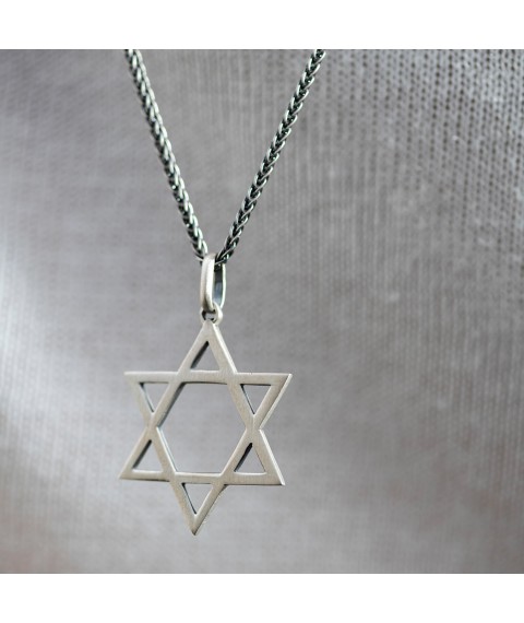 Silver pendant "Star of David" (matte) 133122 Onyx