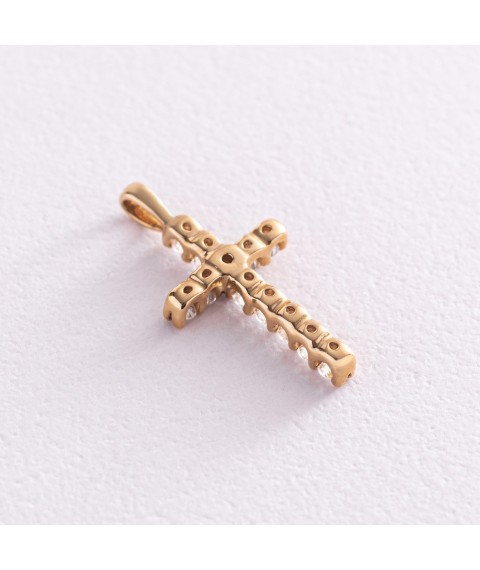 Золотий хрестик з діамантами пб0177cha Онікс