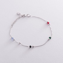 Silver bracelet (multi-colored cubic zirconia) 141460 Onyx 19