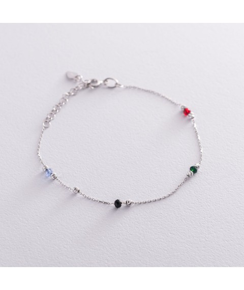 Silver bracelet (multi-colored cubic zirconia) 141460 Onyx 19