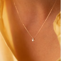 Gold necklace with cubic zirconia col01357 Onyx 40