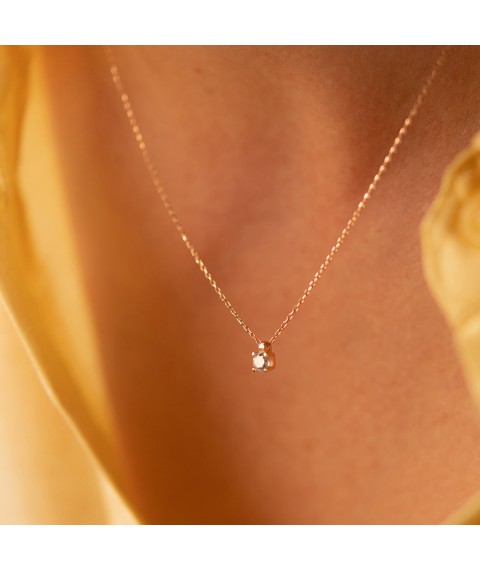 Gold necklace with cubic zirconia col01357 Onyx 40